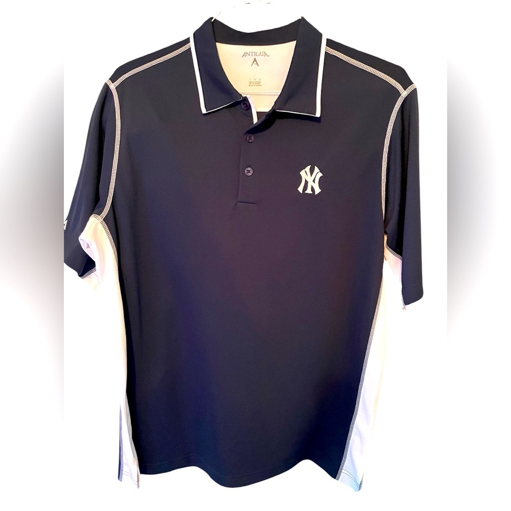 Antigua Navy Blue New York Yankees Embroidered Logo NY Golf Polo Shirt MLB L